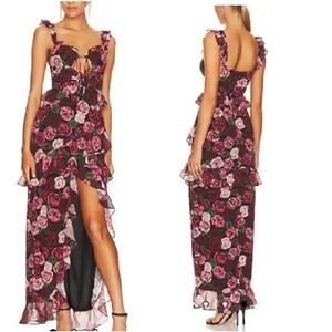 NWT Majorelle Rocsi Sleeveless Maxi Gown Dress Red Painted Dreams Womens Size S